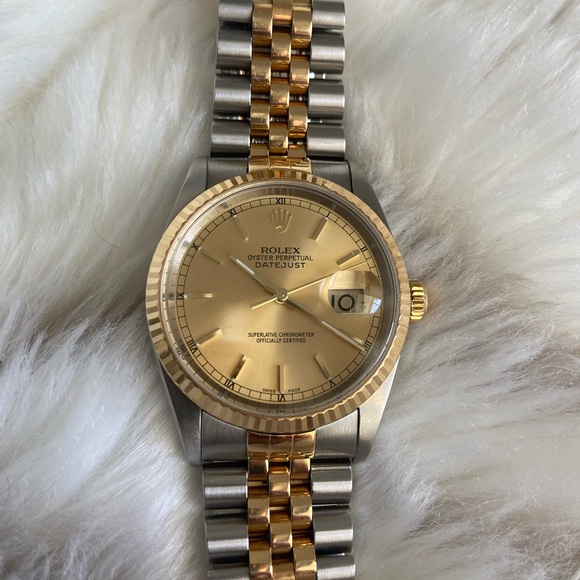 Rolex Men's Watch Datejust Oyster Perpetual Automatic 36mm Gold Dial YR 2000 - Picture 2 of 12